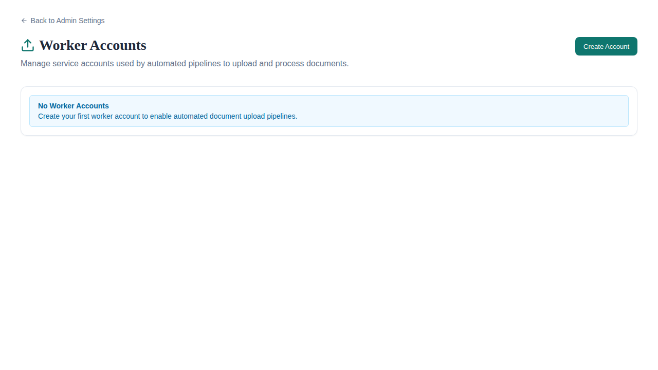 Worker Accounts empty state
