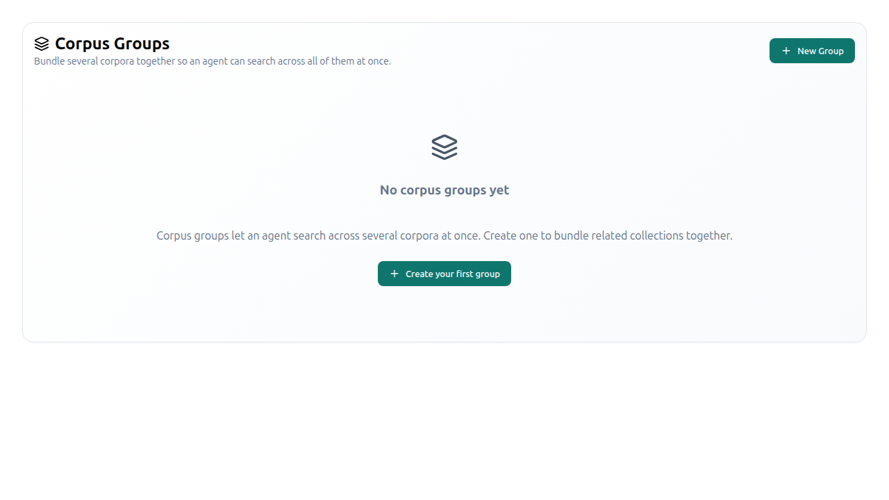 Corpus Groups empty state