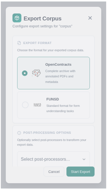 Export modal on mobile