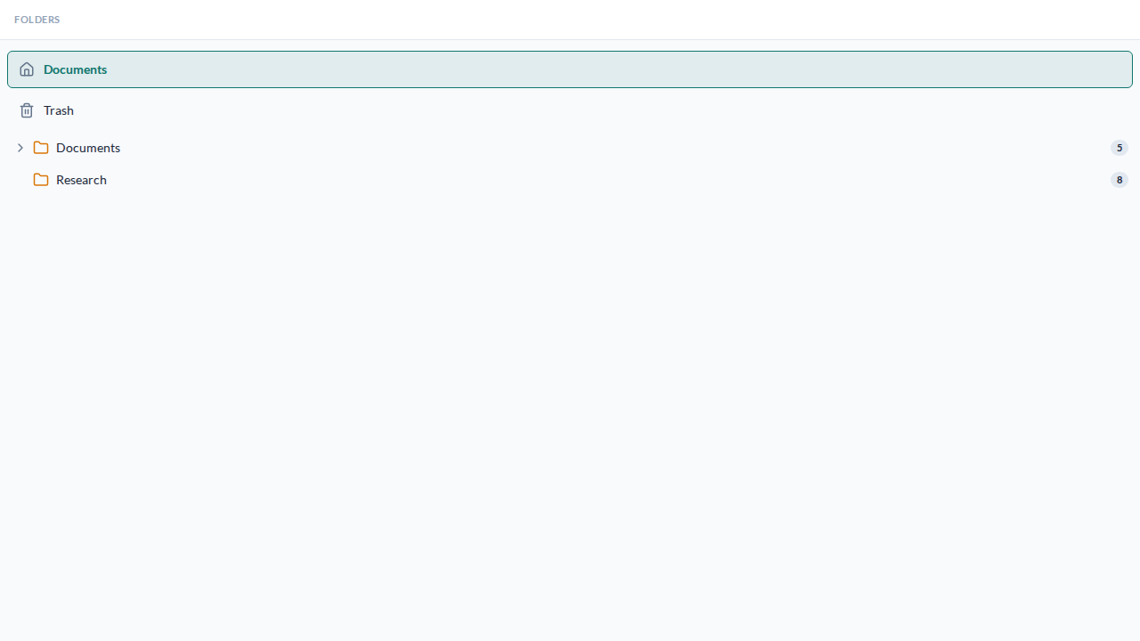 Folder Tree Sidebar - Organize documents in a familiar hierarchical structure